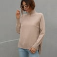 thumbnail image 3 of Vedolay Cute Sweaters Women's Sweaters Casual Crewneck Long Sleeve Lightweight Pullover Tops,Khaki XL, 3 of 5