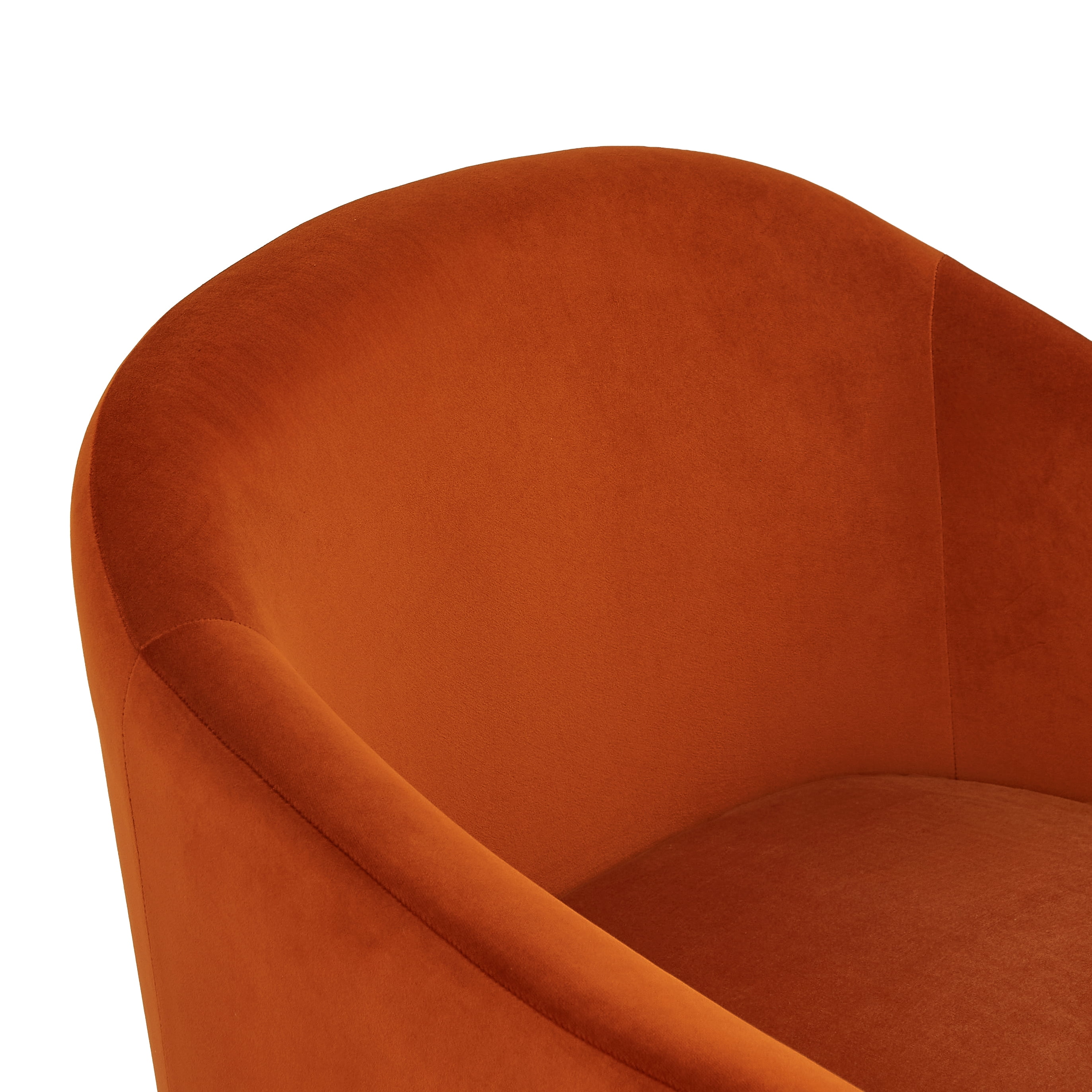 Euroco Modern Barrel Accent Chair, Chenille Upholstered Armchair with Hammered-Texture Metal Base,Cozy Reading Chairs for Living Room Bedroom,Burnt Orange