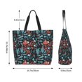 thumbnail image 5 of Pofeuu Squirrel Owl Autumn Maple Leaves Print Reusable Grocery Bags - Washable, Foldable, Packable Tote, Large Handles, Heavy Duty, Zippered Top Pouch, 5 of 8