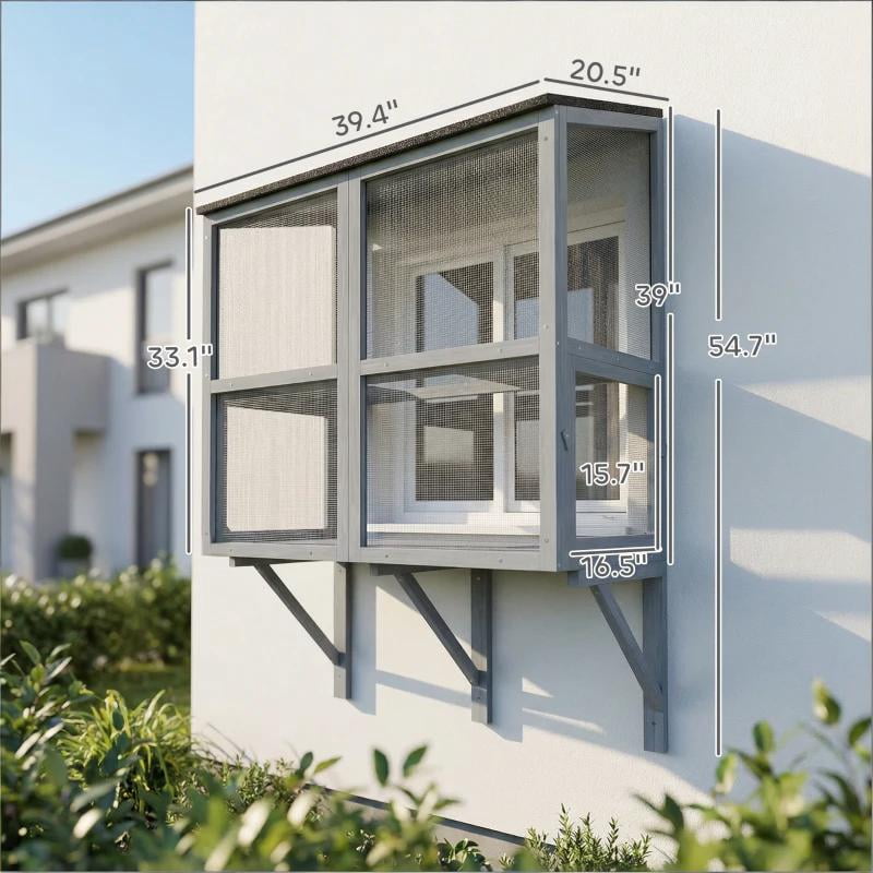 Window Box Cat House, Cat Enclosure Outdoor Catio