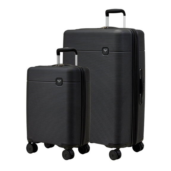 ACEGOSES 2-Piece Luggage Set (20" Carry-on / 28" Checked Luggage) Lightweight Hardside Suitcase with 360° Spinner Wheels, TSA Lock, Scratch-Resistant, Ebony Black