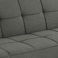 thumbnail image 3 of Benjara Maya 69 Inch Sofa Bed Futon, Tufted Gray Linen Like Fabric, Chrome Legs, 3 of 5
