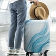 thumbnail image 2 of Blue White Gold Marble Pattern Luggage Cover Fashion Suitcase Cover Baggage Covers Fit 25-28 Inch Luggage (Go Travel), 2 of 5