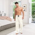 thumbnail image 6 of FORMRS Mens Pajama Pants with Pockets Soft Cotton Sleepwear Lounge Bottoms, Sizes S-2XL, Beige Abstract Pattern, 6 of 7