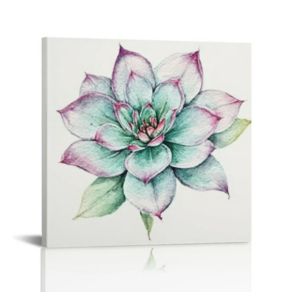 Acheng Succulent Wall Decor for Bathroom Mint Green Cactus Wall Art for Living Room Kitchen Accessories Nature Plant Wall Decor Tropical Botanical Leaf Canvas Pictures Bedroom