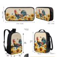 thumbnail image 5 of KUIFORTI Rooster Sunflower Print Kids Backpack Combo Set 3Pcs, Lightweight Boys Girls Teens Preppy Schoolbag Set with Lunch Bag Pen Case Stationery Organizer for School, 5 of 7