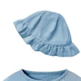 thumbnail image 5 of Teyfeniy 0.5-2T Toddlers Baby Rompers with Matching Hat 2 Piece Set Button Down Jumpsuits Long Sleeve Cute Comfy Casual Crew Neck Newborn Infant Outfit Set, 5 of 6