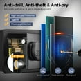 thumbnail image 3 of SRWTRCHRY 0.4 Cu. ft. Safe Box, Lock Box with Fireproof Safe Bag, Cash Box, Money Box with Key, Small Safe, Digital Keypad Lock, Wall-Mount, 3 of 18