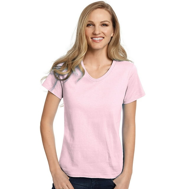 Hanes T-Shirt Col en V Coupe Décontractée pour Femmes ComfortSoft - 5780
