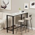 thumbnail image 4 of Wisfor Sintered Stone Bar Table: White Rectangle Counter Height Dining Table with Black Metal Frame - High Top Pub Tables for Narrow Spaces, 47.2x15.75x41.4 inch, 4 of 10
