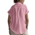 thumbnail image 2 of Cilsoka Linen Tops for Women - Summer Gauze Shirts Button Down Short Sleeve V Neck Blouses Dressy Casual Tunic Clothes, 2 of 5
