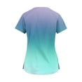 thumbnail image 3 of Women's Gradient Zip Front Scrub Top Short Sleeve V-Neck Medical Uniform with Pockets for Nurses and Healthcare, 3 of 3