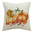 thumbnail image 3 of Uutvmp Set of 4 Fall Throw Pillow Covers, Autumn Harvest Pumpkin Cushion Cover Farmhouse Maple Leaves Home Decor Pillowcases, 17.7" x 17.7" for Thanksgiving Sofa Couch Bed, 3 of 7