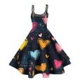thumbnail image 4 of LWavelet 2026 Valentine's Romantic Wrap Maxi Dress, Women's Love Heart Rose Print Sleeveless Flowy Trendy Sundresses Dark Blue L, 4 of 4