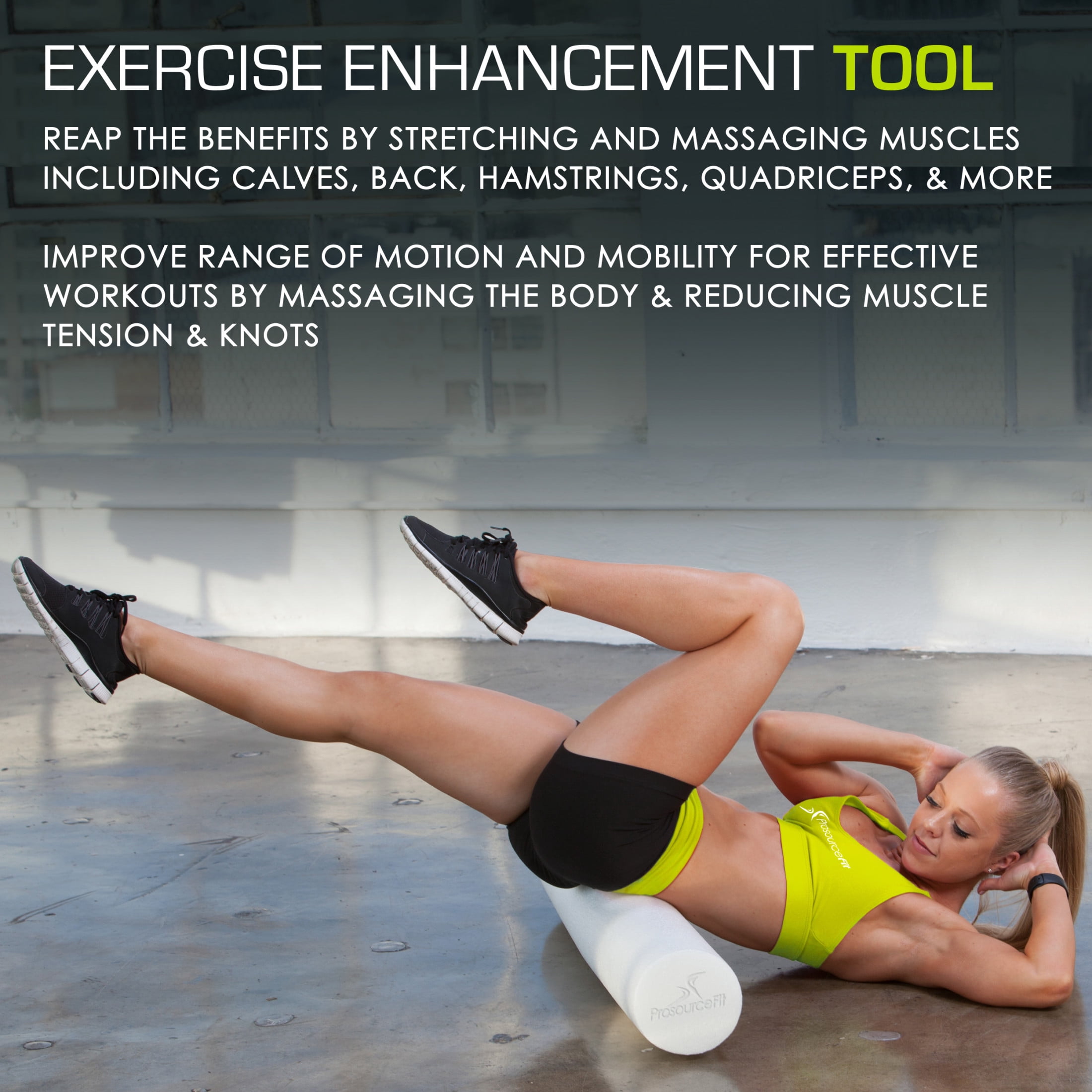 ProsourceFit Flex Foam Rollers, Full and Half, 36"L or 12"L for Muscle Therapy (MFR), Core Stabilization and Balance Exercises