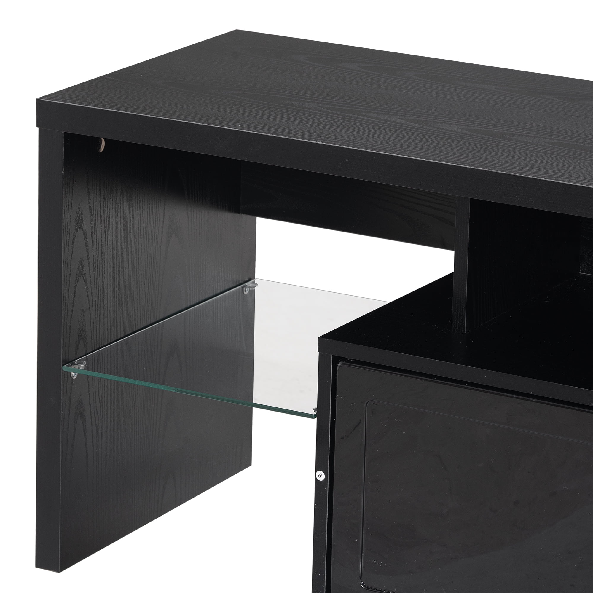 Yardi Yard Mid-Century Wood LED TV Stand for TVs up to 65", Black Yardi Yard Mid-Century Wood LED TV Stand for TVs up to 65", Black