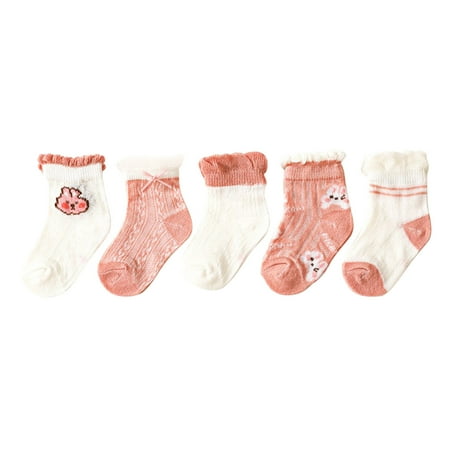 

Dadaria Girl Socks 0-12Years Toddler Girls Socks Cute Cartoon Flower Pattern Breathable Mesh Kids Non-slip Cotton Socks Pink 5-8 Years Boys Girls