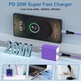 thumbnail image 2 of USB C Charger Block Fast Charging, 2 Pack PD 20W Charging Block with Type C to C Cable 6FT, USB C Block Type C Wall Charger Adapter Charger Station Compatible for iPhone Samsung Android, Purple, 2 of 7
