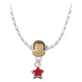 thumbnail image 1 of Delight Jewelry Silvertone Mini 2-D Red Star Mia Monkey Charm Necklace, 1 of 4