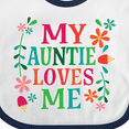 thumbnail image 4 of Inktastic My Auntie Loves Me Girls Girls Baby Bib, 4 of 4