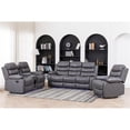 thumbnail image 3 of Pemberley Row PU Leather Gray Reclining Sofa Set Rectangular Multi-Functional, 3 of 7