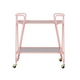 thumbnail image 6 of Linon Lawsonia 2-Tier Mid-Century Mobile Bar Cart with Mirrored Top, 32.5" Tall, 27 lb, Pink, 6 of 16
