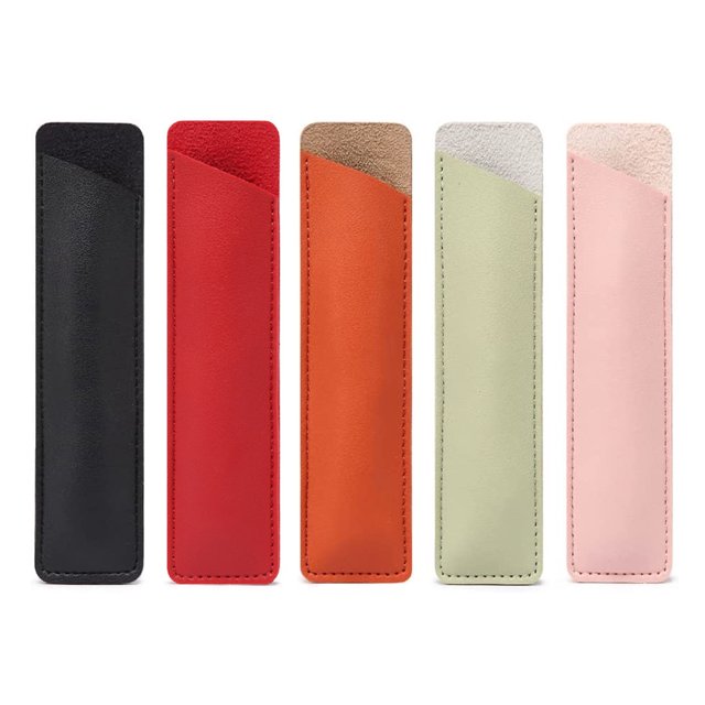 Estuche de cuero para una sola pluma estilográfica, 5 piezas, funda suave para bolígrafo para hombres y mujeres, funda protectora para lápiz, 16 x 4,2 cm