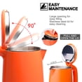 thumbnail image 3 of Secura Stainless Steel Double Wall Electric Kettle Water Heater for Tea Coffee w/Auto Shut-Off and Boil-Dry Protection, 1.0L (Orange), 3 of 7