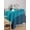 Black Auqa, variant on Blue Ombre Table Cloth, Modern Abstract Art Farmhouse Striped Waterproof Tablecloth for Square Tables, Reusable Washable Fabric Table Cover for Restaurant Kitchen Dining Tables 60"x60"