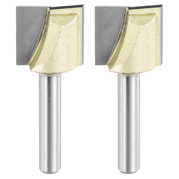 Uxcell Bottom Cleaning Router Bit Carbide Tipped Cutter 3/4" x 1/4" 2 Count Yellow and Silver
