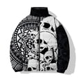 thumbnail image 2 of Ropa informal de invierno de algodón cálido, abrigos para hombre, estampado de calavera gótica, chaqueta holgada de algodón para hombre, 2 of 5
