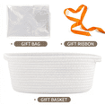 thumbnail image 3 of Cotton Rope Storage Basket 11.8"x7.9"x4.7" Small Woven Empty Gift Basket with Handles, Makeup Organizer & Vanity Bin for Bedroom Bathroom White+Black 2PCS, 3 of 8