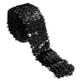 thumbnail image 3 of Uxcell 2.2 Yards 2 Inch Elastic Sequins Trim 5 Row Flat Sequin Strip Sequins Fabric Ribbon for Sewing Black, 3 of 5