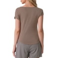 thumbnail image 3 of INSPIRE CHIC Women's Sleep T-Shirt V-Neck Pajamas Top for Nightwear Loungewear L Khaki, 3 of 6