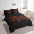 thumbnail image 2 of Metsweet Vintage Animal Dragon Full Size Bedding Sets 7 Pieces, Exotic Style Full Size Bed in a Bag, Red Black,Black Reversible, 2 of 6