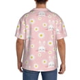 thumbnail image 3 of Uemuo Rabbit Sunflower Pattern Cotton Linen Short Sleeve Shirts,Casual Lightweight Button Down Shirts,Vacation Beach Summer Tops-4X-Large, 3 of 7