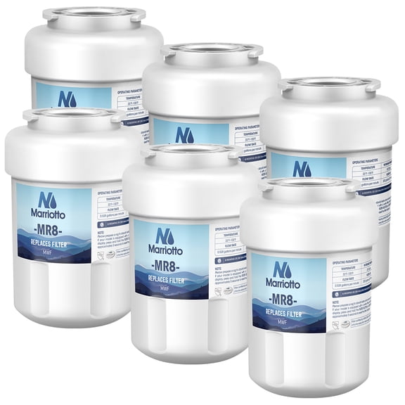 MARRIOTTO Water Filters for Refrigerators, Smart Water Filters for Refrigerators NSF 42 Certified Cartridges Compatible with MWF, MWFA, MWFP, GWF, GWFA, 46-9991, HDX FMG-1, WFC1201, 6 Pack