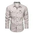thumbnail image 1 of Camisa Cargo Militar Con Botones De Manga Larga For Hombre, 1 of 8