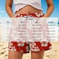 thumbnail image 3 of PWPSG Womens Elastic Waist Tropical Floral Shorts, Drawstring Waistband with Loose Fit, Bright Print for Vacation Daily Wear Red L, 3 of 6