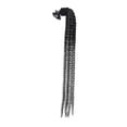 thumbnail image 1 of Trenzas para casco de moto, 60 cm, con gradiente de cola de caballo y rampa, para casco de moto Negro Gris claro, 1 of 9
