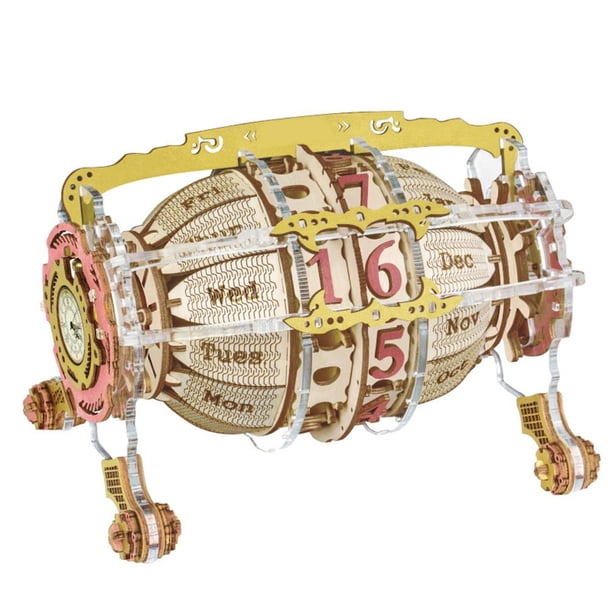 Rompecabezas De Madera 3D Diy, Reloj Colgante, Motor De Tiempo, Kits De Calendario, Juguetes De Ensamblaje Para Sala De Estudio, Sala De Estar, Decoraciones De Oficina Eigraketly FN007144-02