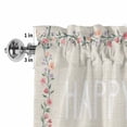thumbnail image 4 of Happy Easter Rod Pocket Curtain Valance, Bow Bunny Colorful Eggs Flowers Vines Farmhouse Window Valance for Living Room, Bedroom, Kitchen 54"W x 18"L, 4 of 9