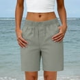 thumbnail image 2 of Women's Soft Fabric Elastic Waist Drawstring Shorts with Functional Pockets, Tummy Control Body Shaping, Breathable Quick Dry for Running, Casual Lounge & Travel | TruHer,Gray 2XL, 2 of 9