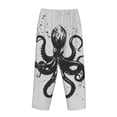 thumbnail image 3 of Lsque Abstract Ink Octopus Print Women's Pajama Pants, Lounge Pant - Comfortable Home Wear,Elastic Waistband, Stylish Design-Large, 3 of 9
