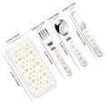 thumbnail image 2 of Salouo gold Snowflake print Pattern 3 Pieces Toddler Utensils, Kids Silverware Set Stainless Steel Utensils for Kids Children Safe Spoons Forks & Knife Dishwasher Safe, 2 of 8