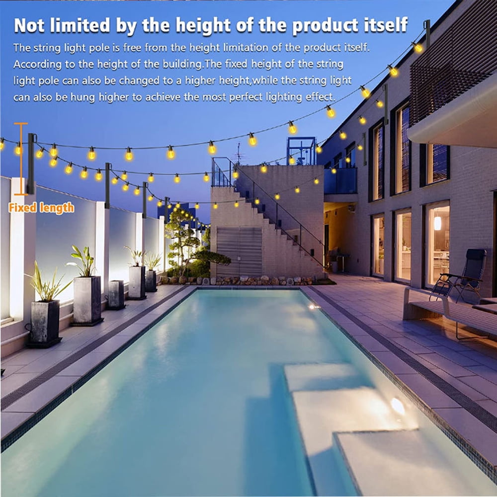 Outdoor Lighting Post Lights, Outdoor Lighting Post Lights, Fence Mounts, Mounts, Deck Metal Posts, Bistro, Backyard (4 Pack)