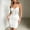 White, variant on Elegant Lace Trim Tennis Bodycon Dress with Sheer Bodice and Strappy Neckline for Everyday Wear Women's Casual Style Black S