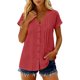 thumbnail image 1 of Camisetas de Manga Corta Extra Larga para las Mujeres con Cuello en V Botón Placa con Cuello Blusa de Túnica, Camisa de Manga Larga Azul Claro Mujeres, 1 of 8