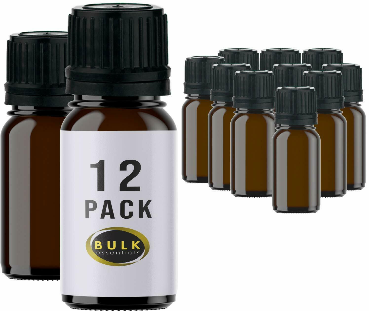 Glass Bottles for Essential Oils 12 Pack 10 ml Refillable Empty Amber