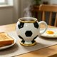 thumbnail image 5 of Soccer Ball Shaped Coffee Mug Stainless Steel Lined Cup Football Designs Novel Drinkware Gift For Sports Fans Home Office Use, 5 of 7